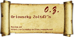 Orlovszky Zoltán névjegykártya